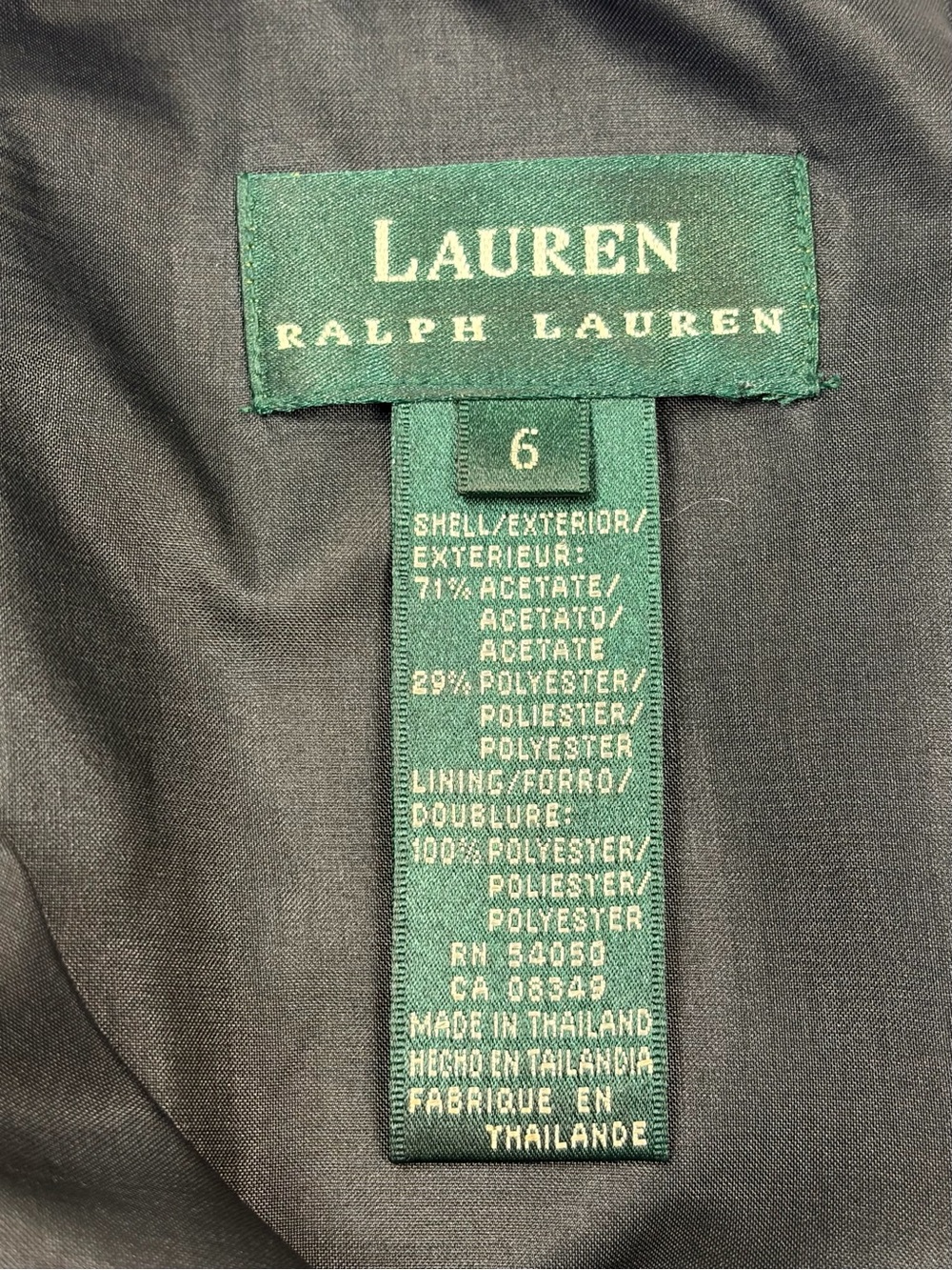 VTG Lauren Ralph Lauren Black Dress Size 6 Sleeveless Ruffle Trim Sheath LBD - Picture 8 of 10